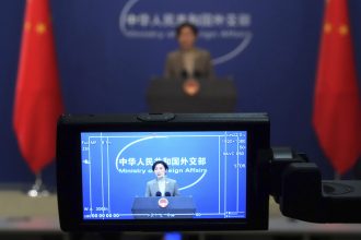 China's Foreign Ministry Spokesperson Mao Ning speaks during a press conference in Beijing on Dec. 22, 2022. ( The Yomiuri Shimbun via AP Images )