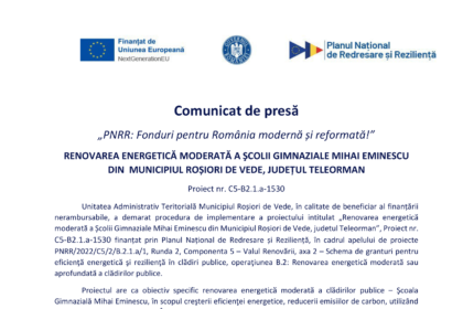 Comunicat de presă Mihai eminescu - pnrr-1-min