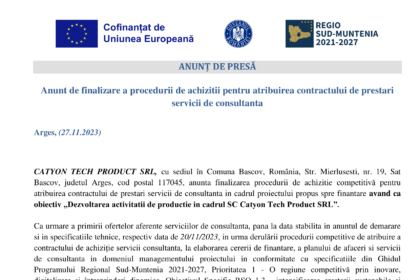 Anunt adjudecare contract consultanta_Cantyon