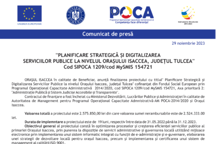 comunicat de presa isaccea noiembrie