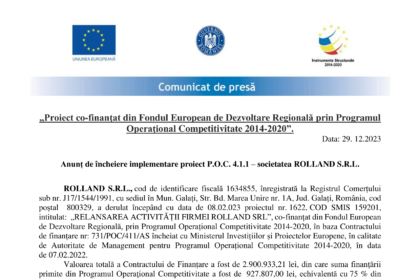 Anunt de presa incheiere proiect-ROLLAND-1
