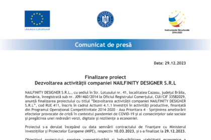 Comunicat de Presa - finalizare proiect - NAILFINITY DESIGNER-1-min