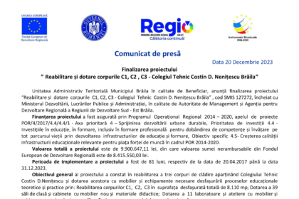 Comunicat de presa finalizare proiect Nenitescu Braila 20122023-1
