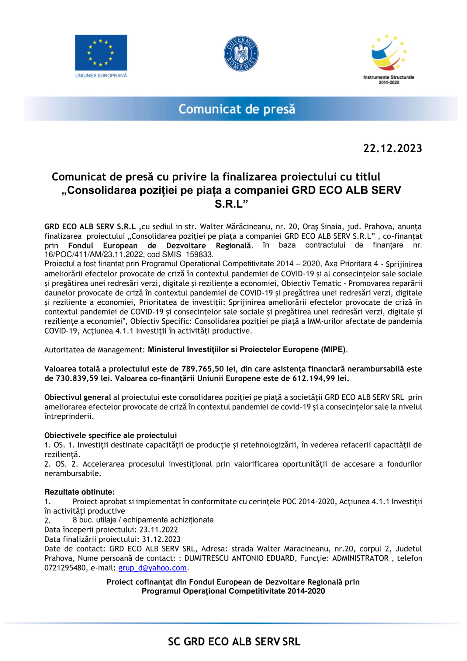 Macheta Comunicat de presa- finalizare GRD-1-min