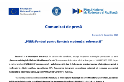 PS3 - Lot 2 - „Renovarea... Mihai Bratu...“ - C5-B1-1943 - comunicat lansare proiect-1