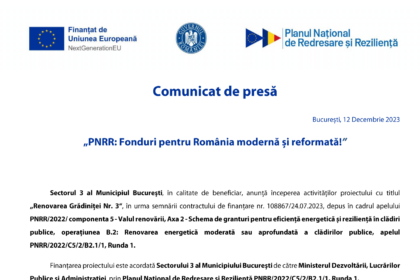 PS3 - Lot 6 - „Renovarea... Gradinitei nr. 3...“ - C5-B2.1a-151 - comunicat lansare proiect-1