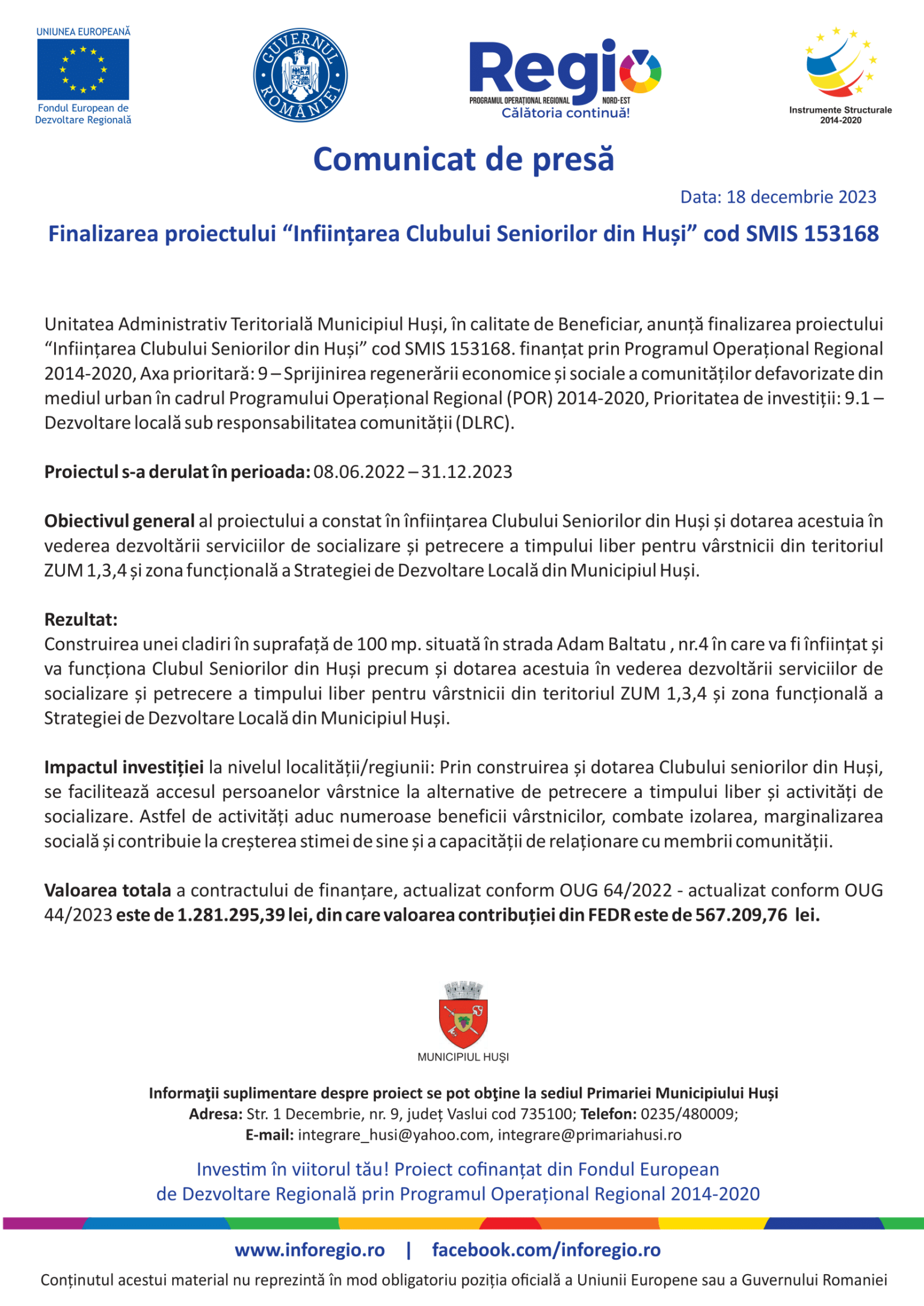 anunt de presa Husi 153168 18 DEC-1-min