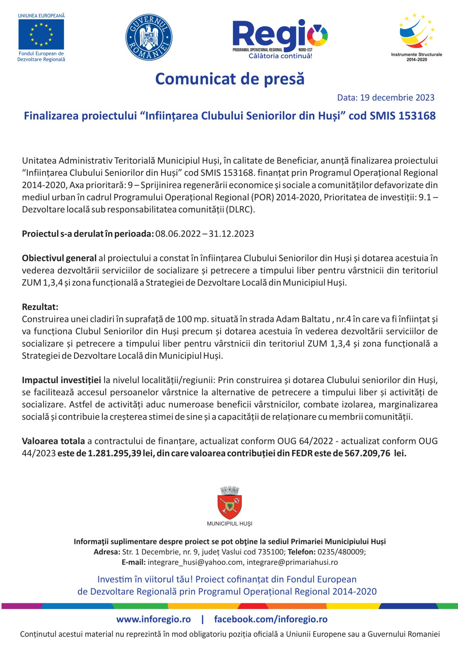 anunt de presa Husi 153168 19DEC-1-min