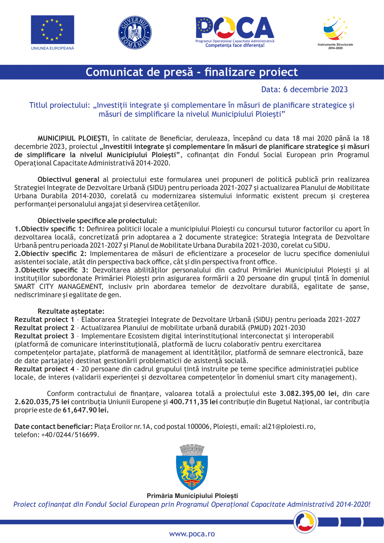 comunicat de presa Ploiesti de finalizare 6-1-min