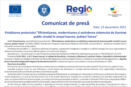 comunicat de presa online Isaccea 126963 23 dec-1