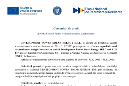 Comunicat de presa lansare -ziar- PNRR DEV. POWER-1-min