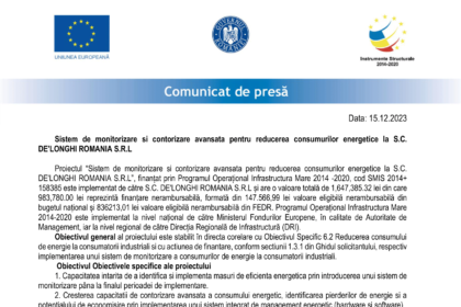 1. Comunicat de presa INCEPUT - color - DELONGHI ROMANIA SRL