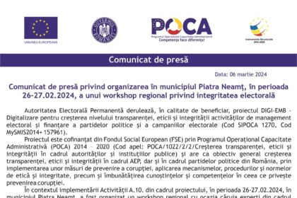 comunicat de presa ROAEP NR4. PIATRA NEAMT