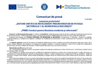 PS1 - „Dotarea... invatamant...“ - F-PNRR-Dotari-2023-6189 - comunicat lansare proiect