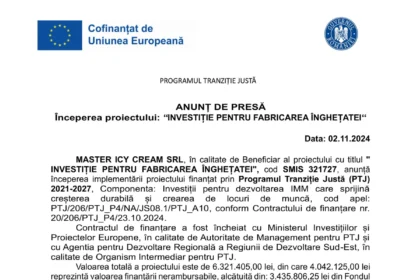 Anunt incepere MASTER ICY CREAM