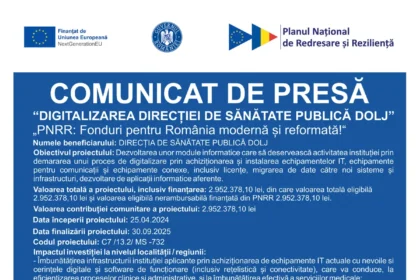 Comunicat de presa DSP DOLJ