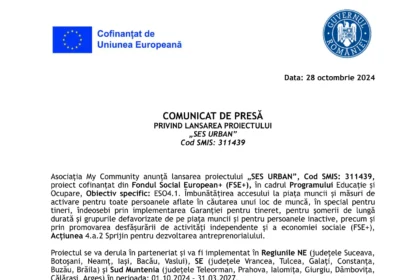 comunicat presa incepere proiect SES Urban 311439-1-min