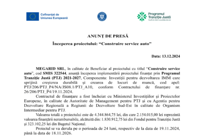 12. Anunt de presa incepere proiect MEGARID