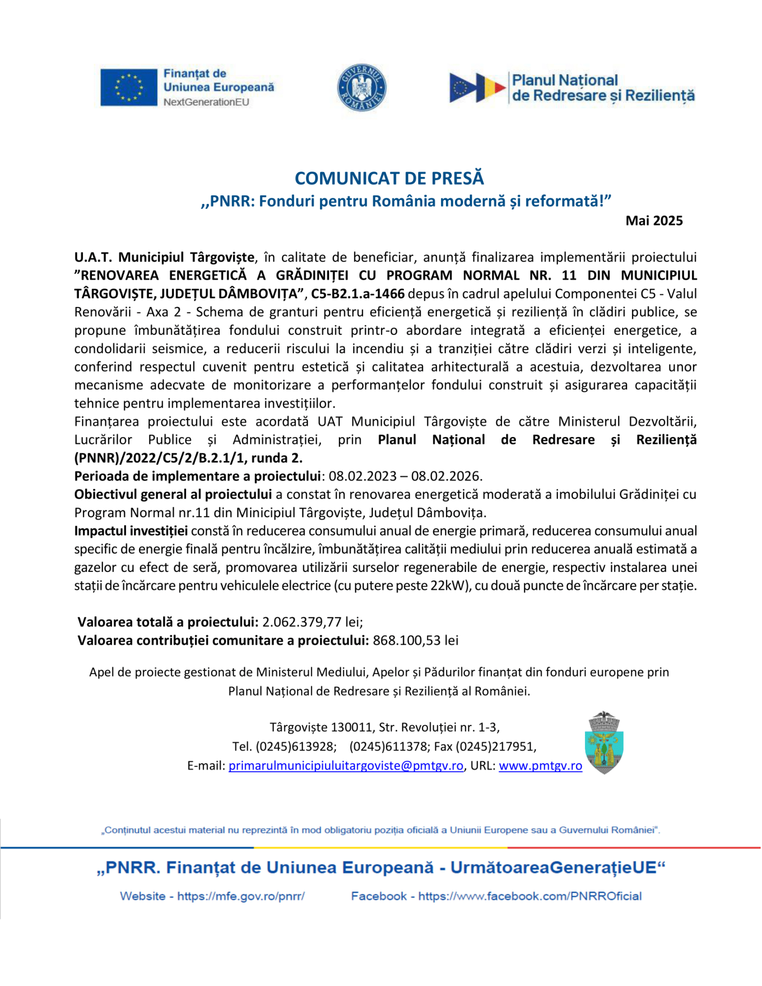 comunicat-finalizare-proiect-uat-targoviste