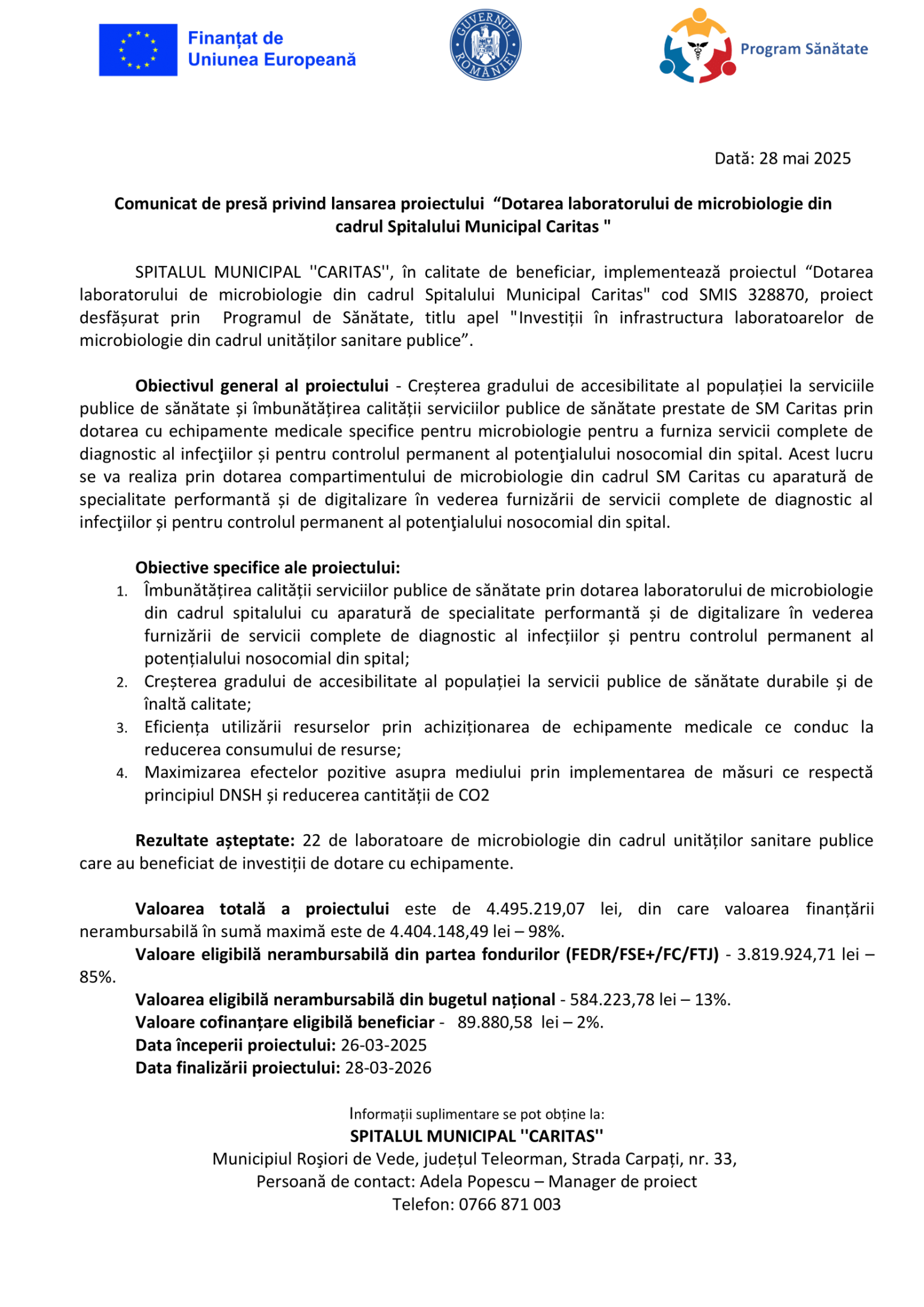 comunicat-incepere-spital-caritas