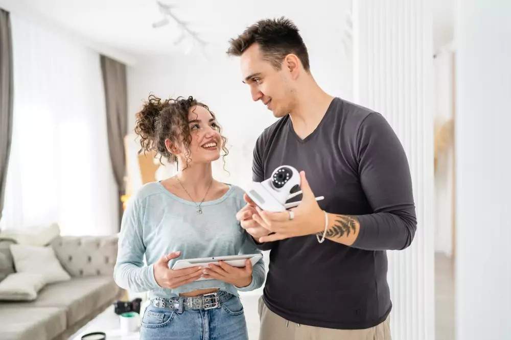 cuplu-instaland-sistem-video