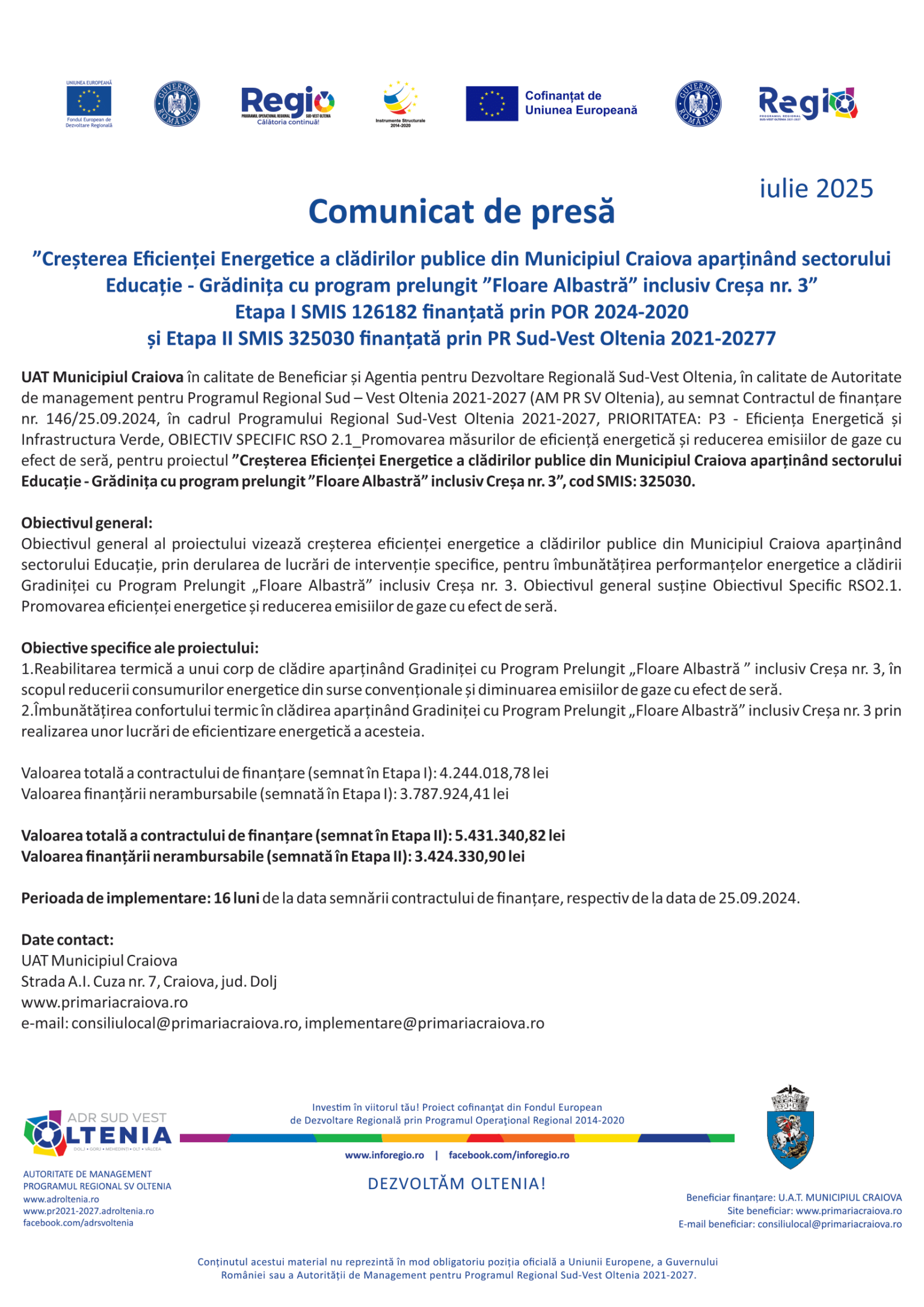 comunicat-craiova-floare-albastra-sud-vest-oltenia