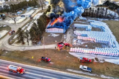 un-incendiu-la-o-hala-industriala-vazut-de-sus-din-drona-manevrata-de-echipele-de-pompieri