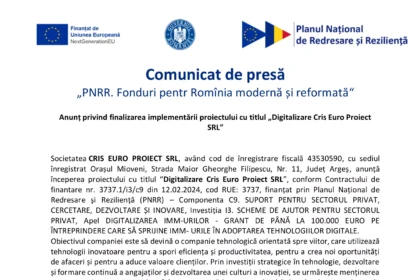 comunicat-finalizare-CRIS EURO PROIECT SRL