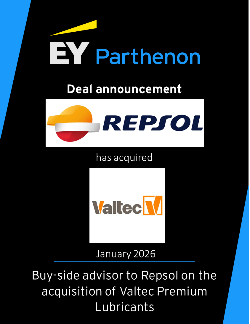 EY Parthenon a asistat Repsol în achiziția unei participații de 44% în Valtec Premium Lubricants