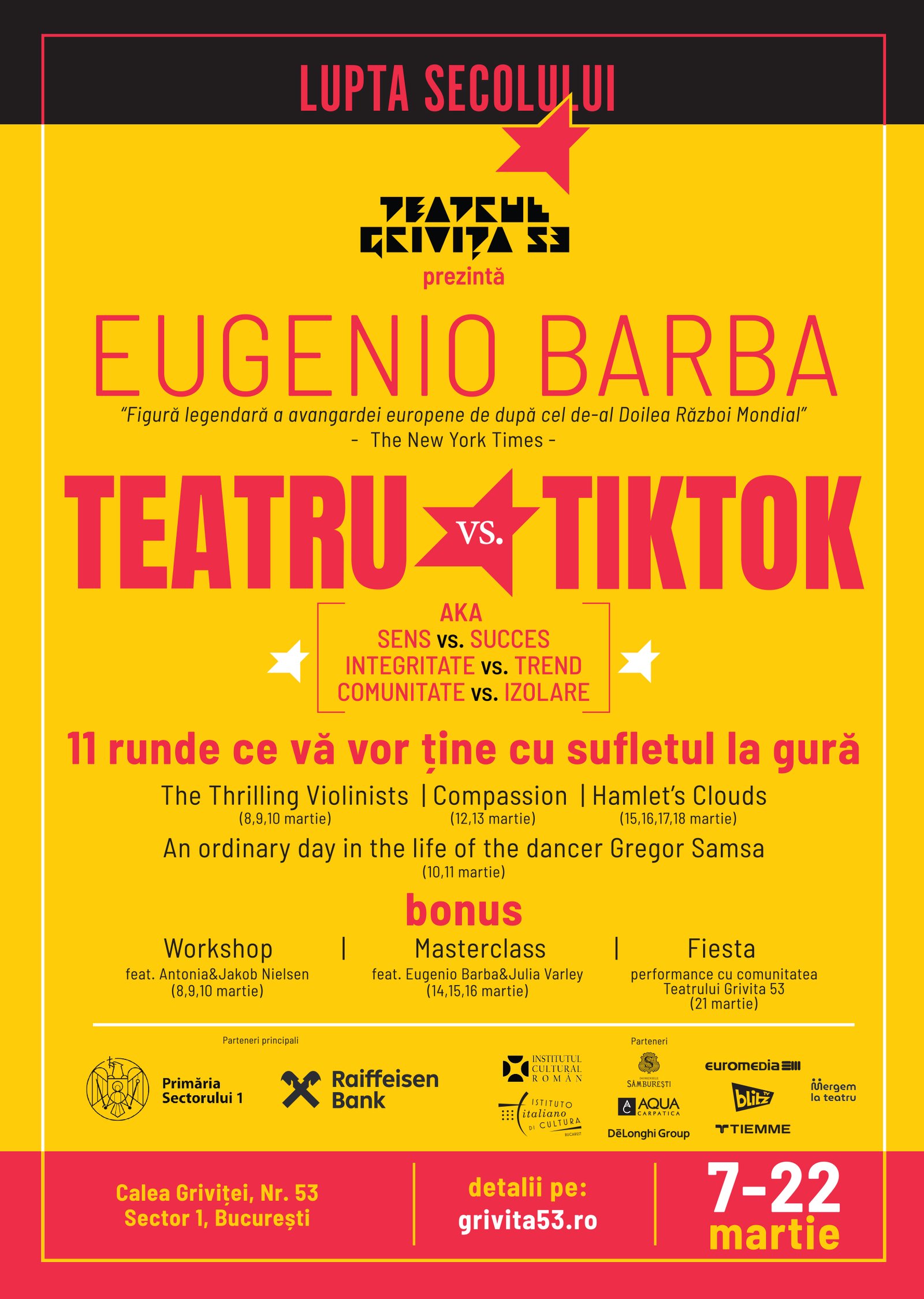 A început microstagiunea BARBA 90 la Teatrul Grivița 53