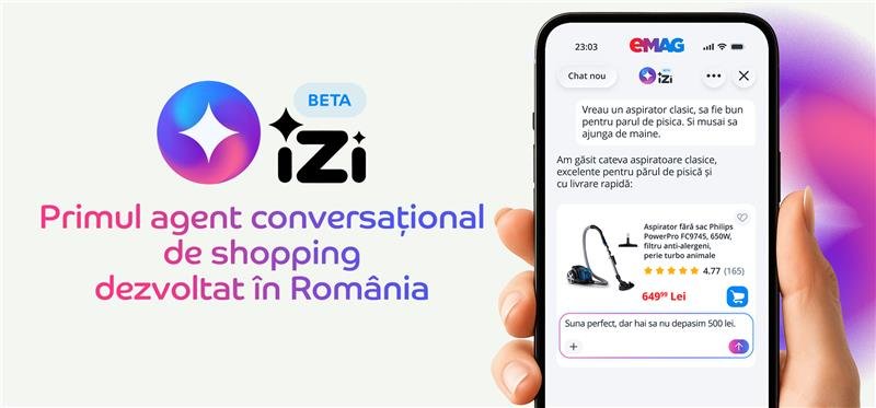 De la căutare la conversație: eMAG lansează iZi, primul agent de shopping AI dezvoltat în România 