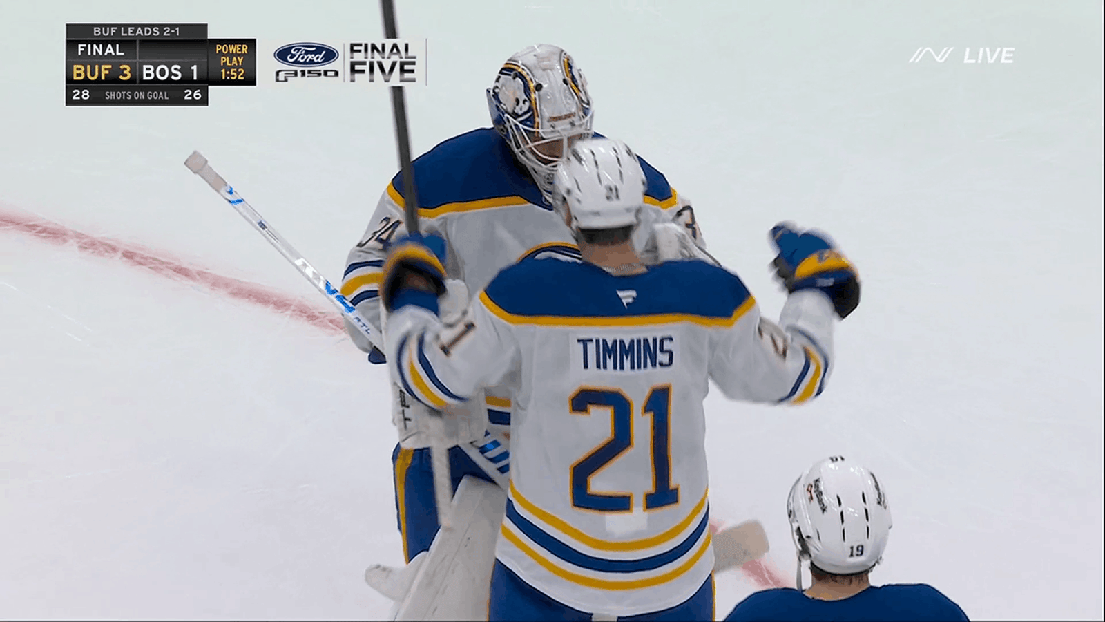 NHL playoffs: Buffalo Sabres preiau conducerea în seria cu Boston Bruins