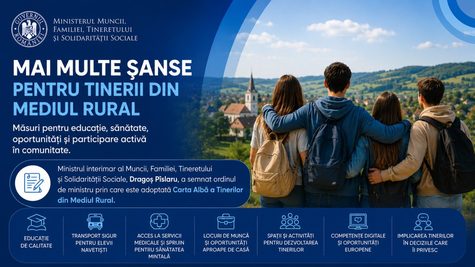 Ministerul Muncii, Familiei, Tineretului și Solidarității Sociale adoptă Carta Albă a Tinerilor din Mediul Rural