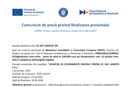 Comunicat de presă SC GAT LOGISTIC SRL-1