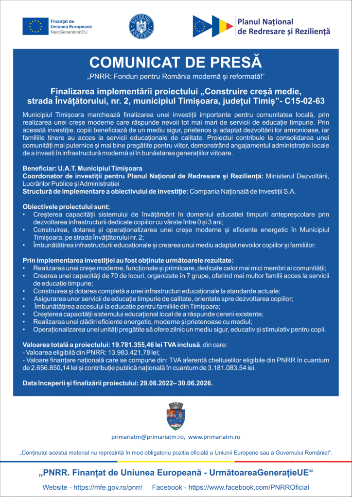 Timisoara_Construire cresa_Comunicat _online_25 iunie-1