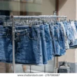 Femeie purtând o fustă de blugi în sezonul cald