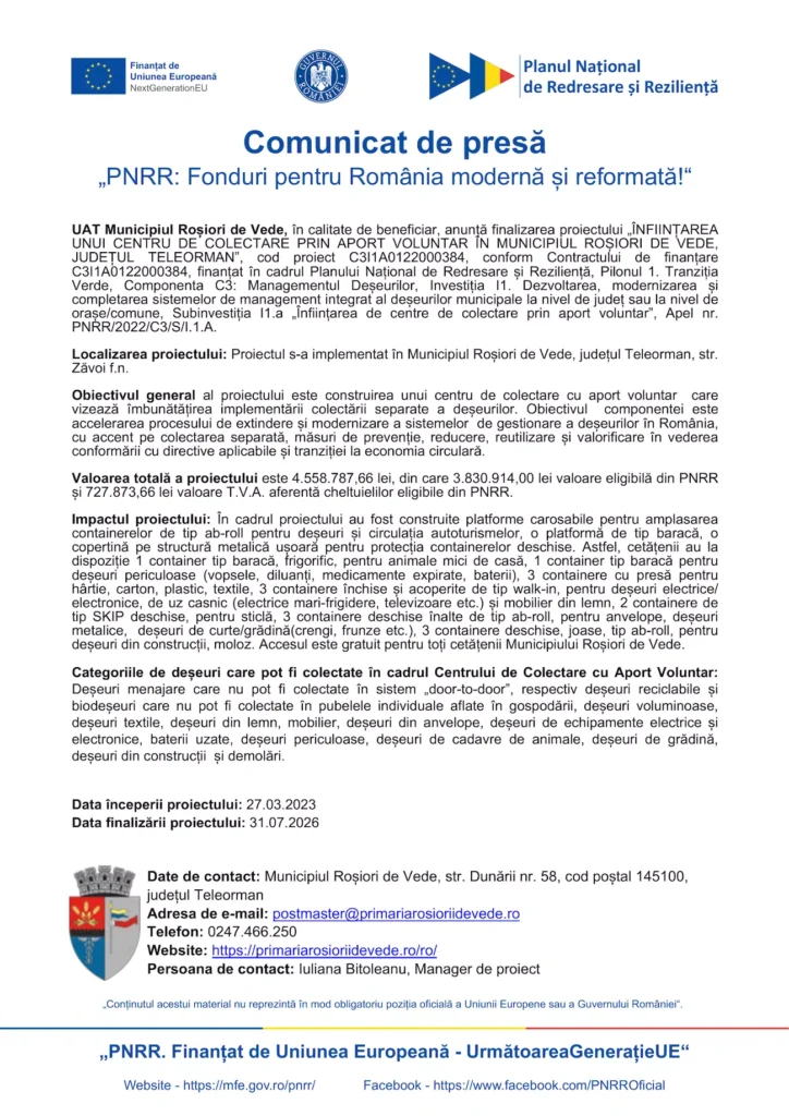 comunicat-de-presa-finalizare-UAT Municipiul Roșiori de Vede