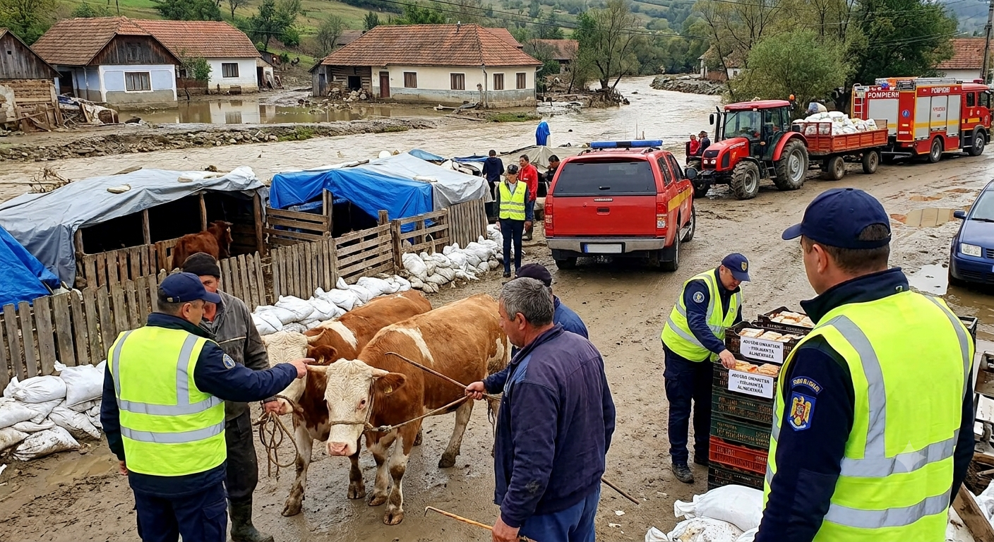 Măsuri obligatorii și recomandări ANSVSA pentru protecția animalelor și siguranța alimentelor în zonele afectate de inundații și viituri