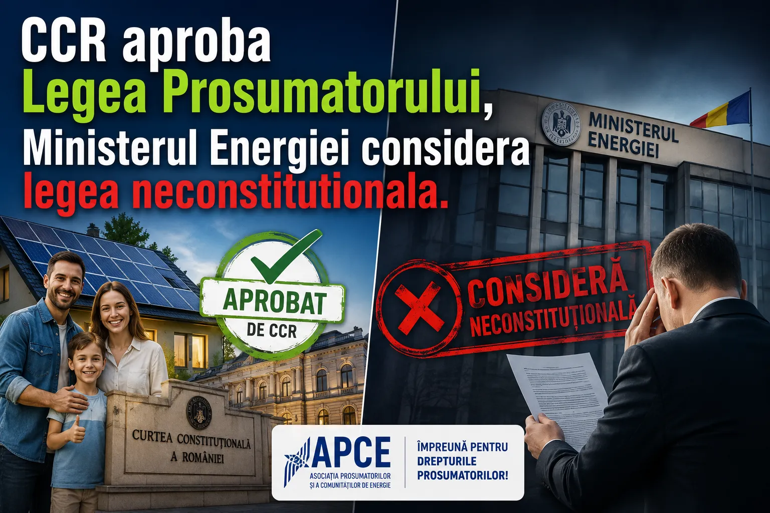 APCE: Guvernul, prin Ministerul Energiei condus de Bogdan Ivan, a susținut neconstituționalitatea legii Prosumatorului în fața CCR