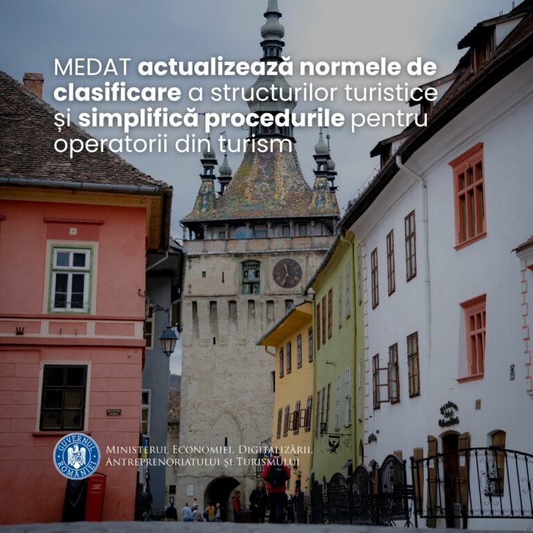 MEDAT actualizează normele de clasificare a structurilor turistice și simplifică procedurile pentru operatorii din turism