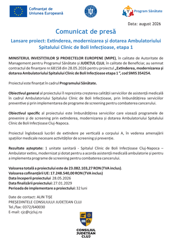 Cluj_Ambulatoriu Sp Boli Infectioase_Comunicat de presa-1