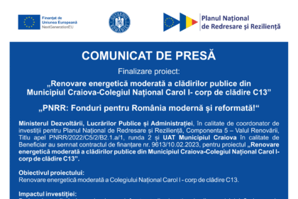 Craiova Carol 1_Comunicat de presa online_19 august-1