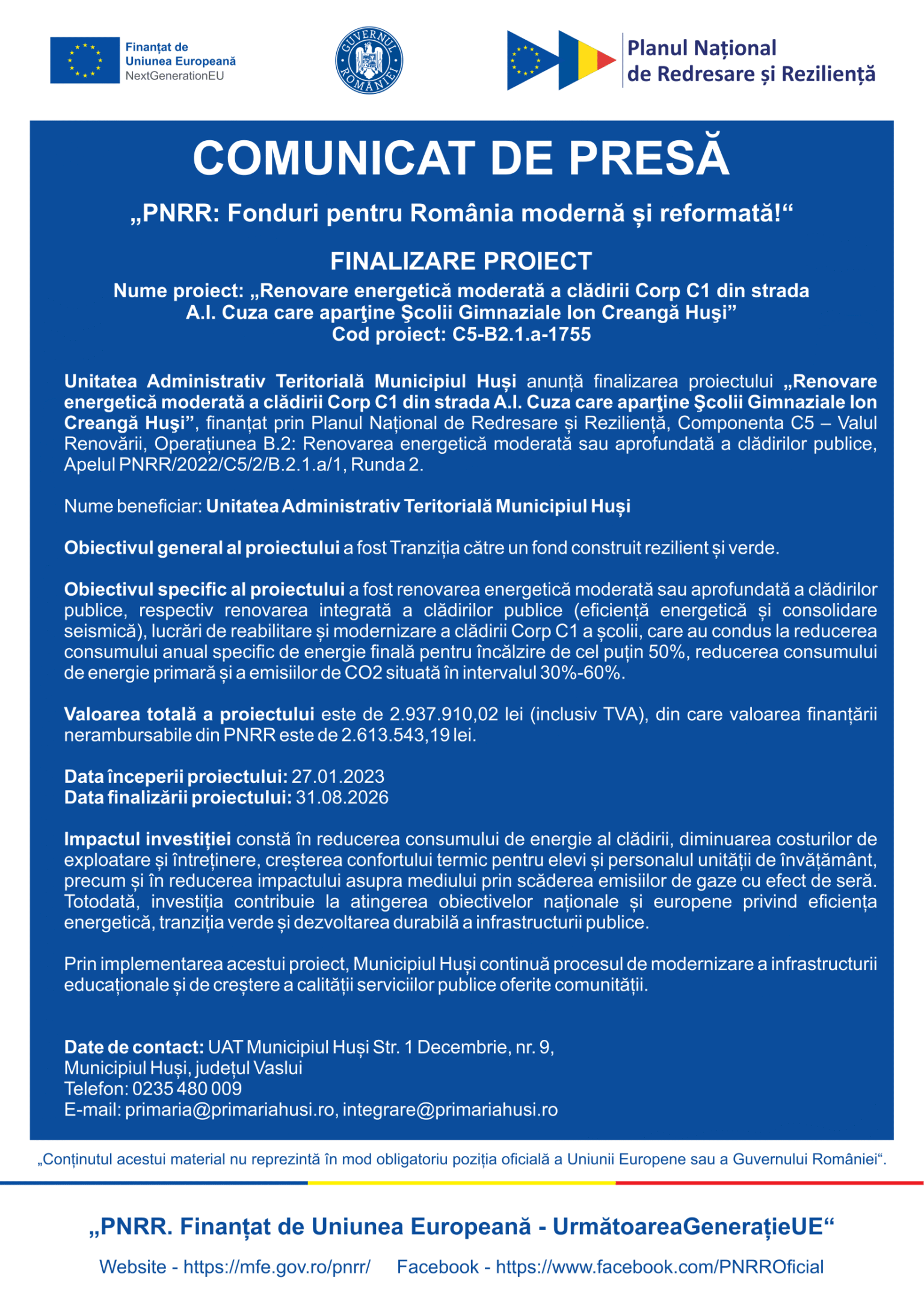 Husi_Renovarea energetica C1_str Cuza_Sc Creanga_Comunicat online_19 august-1