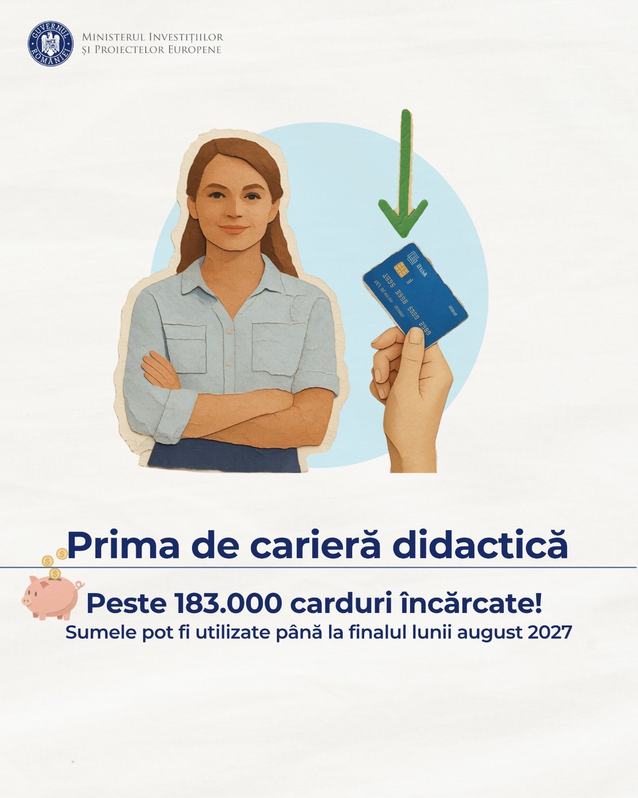 MIPE a finalizat plata primei de carieră didactică pentru cadrele didactice și didactice auxiliare din învățământul preuniversitar de stat, aflate în activitate în anul școlar 2025–2026